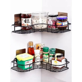 1 Pcs Metal Corner Rack For Bathroom & Kitchen