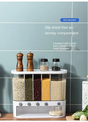 6 Grid Kitchen Dry Food Dispenser Beans