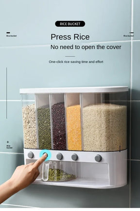 6 Grid Kitchen Dry Food Dispenser Beans