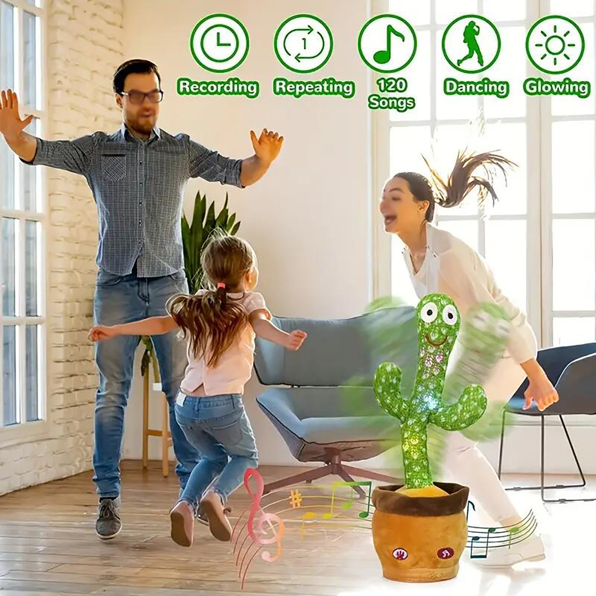 Dancing Cactus Toy ( With Android Cable)